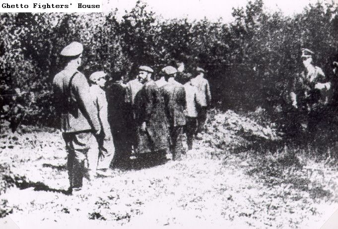 SS men lead Jews to a Shooting pit